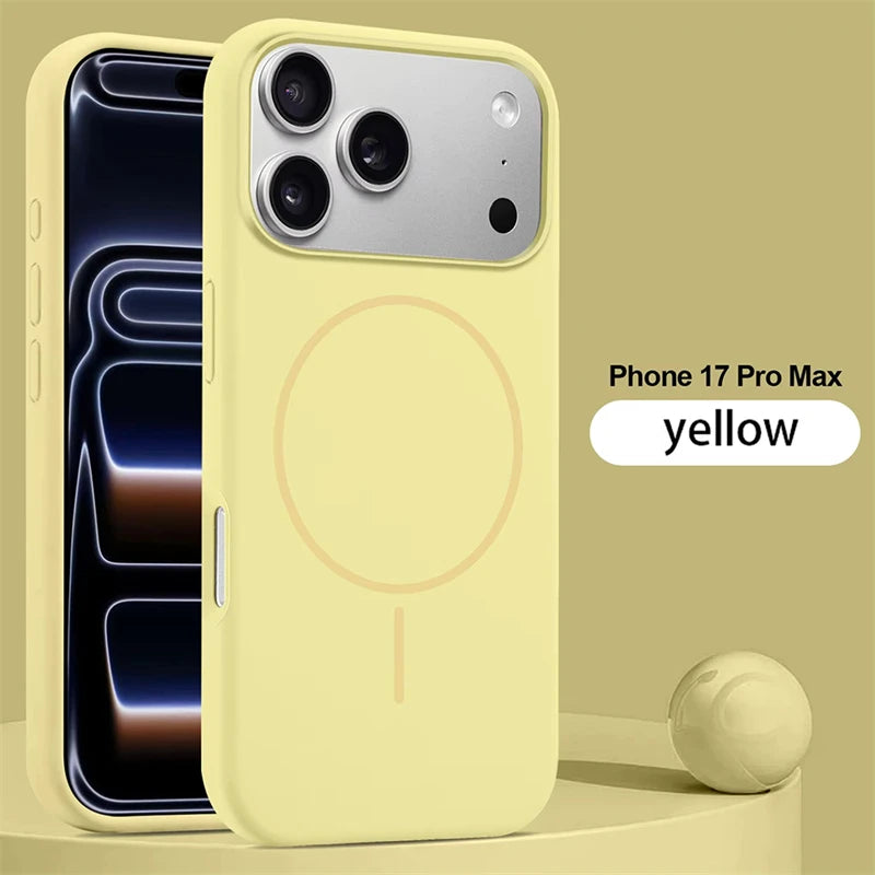 Shockproof Liquid Silicone MagSafe iPhone Case (iPhone 11–17 Pro Max)
