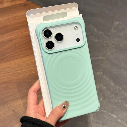 Liquid Silicone Ripple MagSafe iPhone Case – Soft Magnetic Cover (iPhone 13–17 Pro Max)